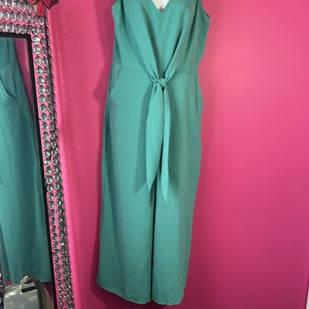 Vince Camuto teal wide leg cropped jumpsuit new - Picture 2 of 8